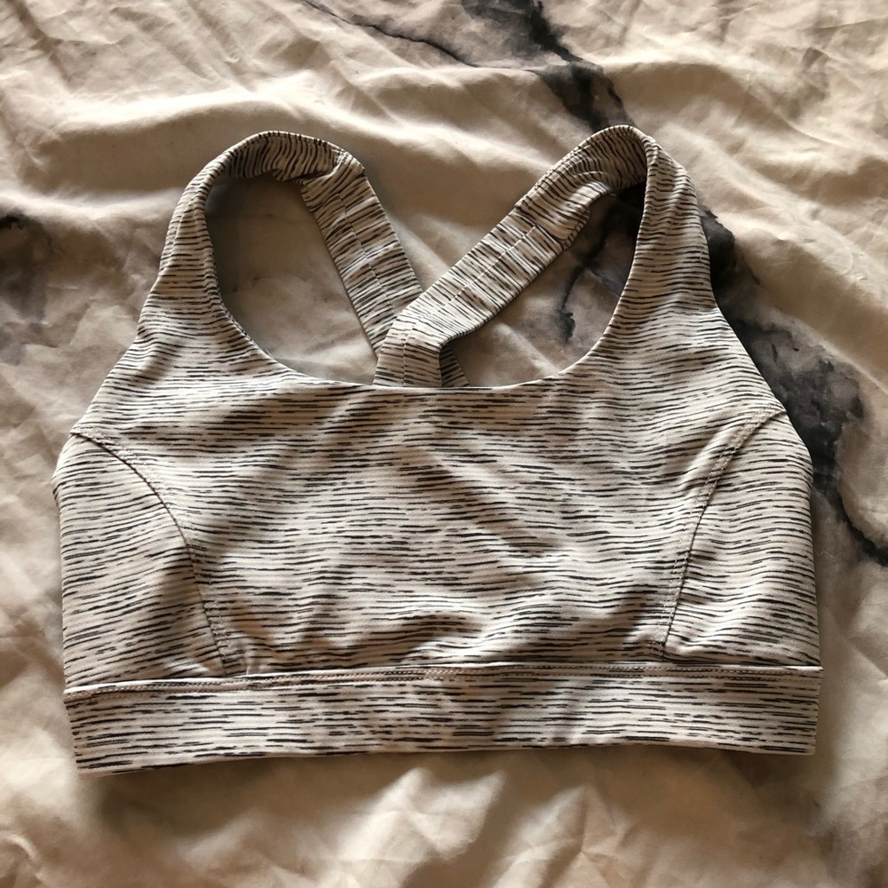 Striped sports bra
